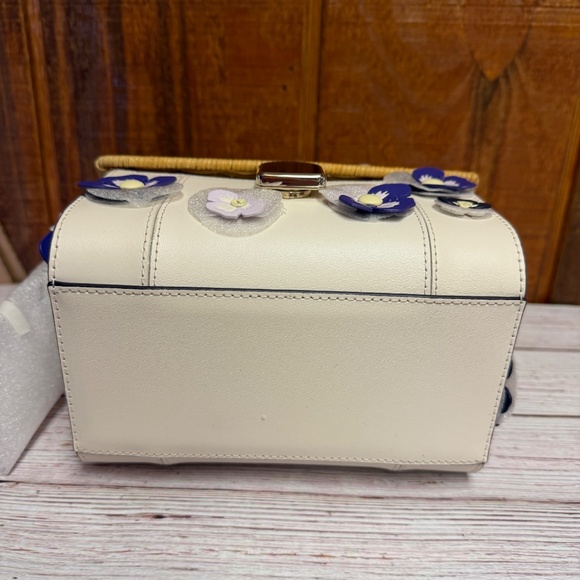 Kate Spade Leather & Wicker Wild Petal Bird House Crossbody Bag - Picture 10 of 12